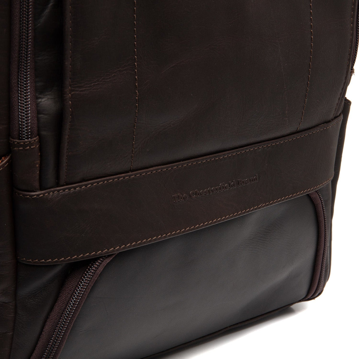 
Brown Leather Laptop Backpack Rich, detail view 4
