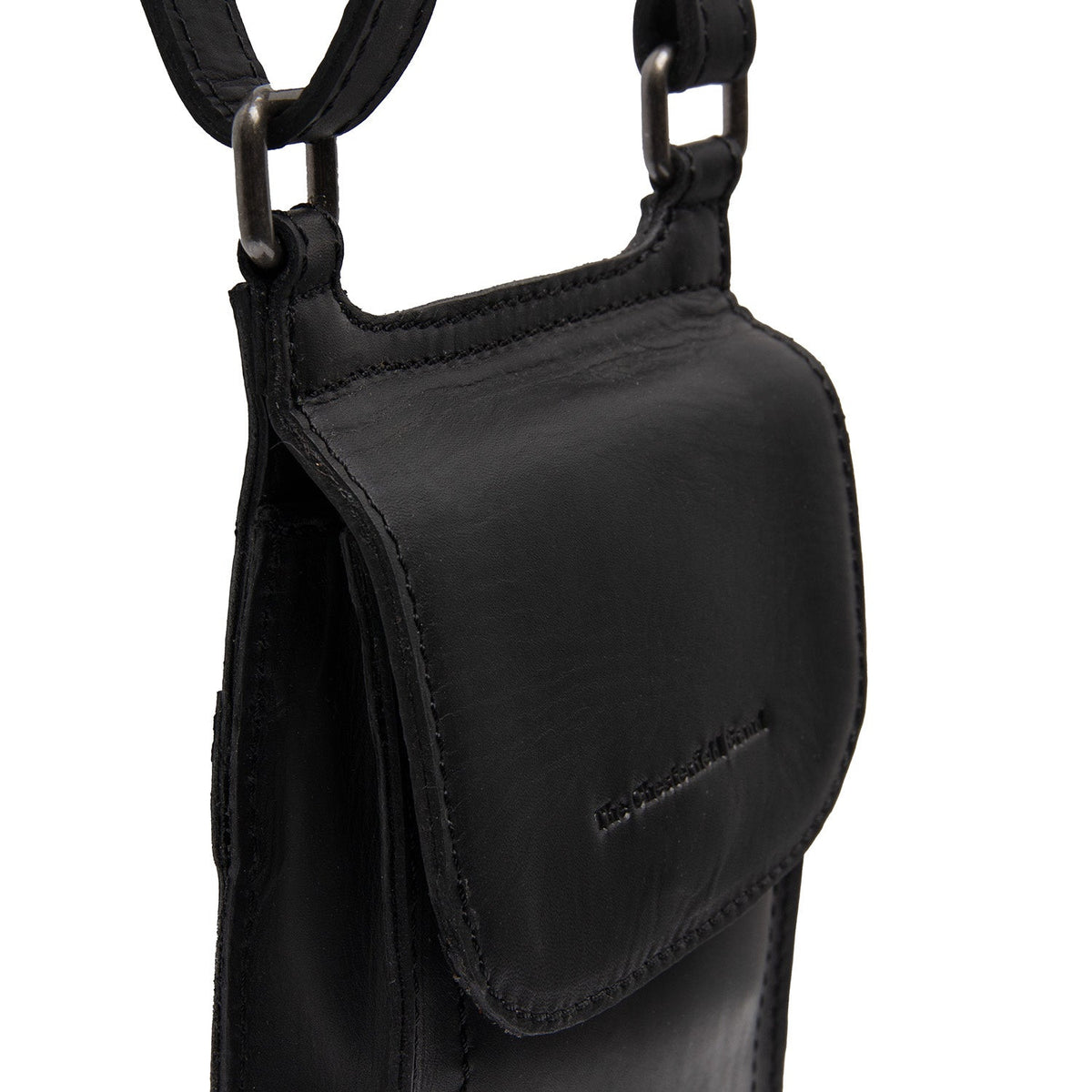 
Nebra Valódi teljes bőr Phone Bag - Oldalnézet az ergonomikus ujjkialakítással
