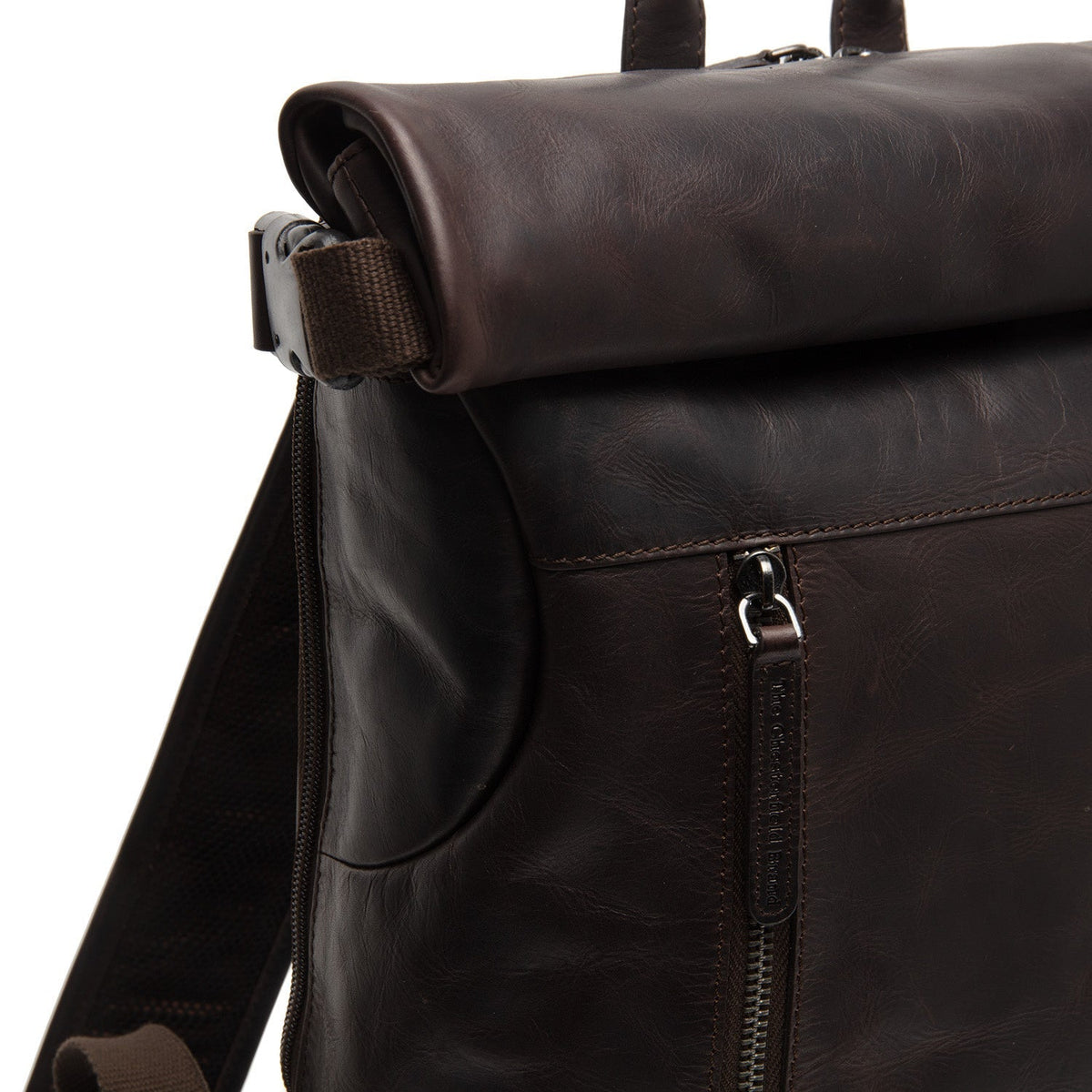 Mazara Full-Grain Leather Roll-top Backpack – alternate product view 2