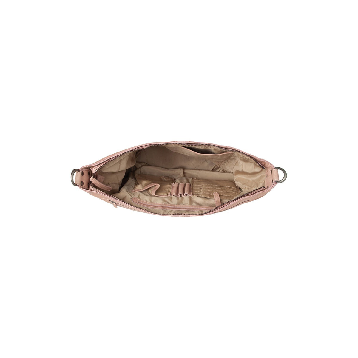 
Solid Antique Brass Hardware & Heavy-Duty Dual Zipper Detail on Bolivia Bőr válltáska