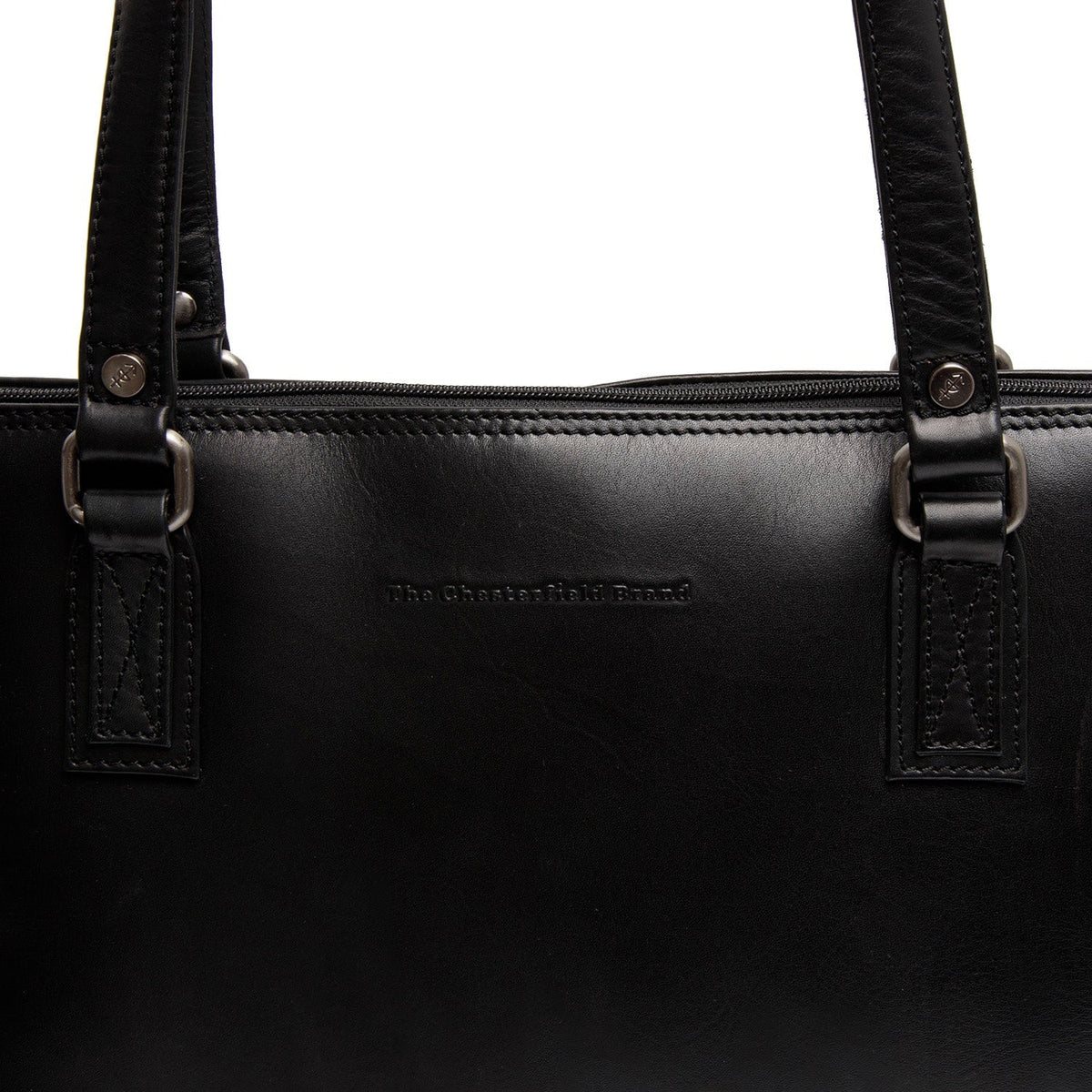 
Classic 100% Full-Grain leather Bag - Hátulnézet megerősített bőrpántokkal
