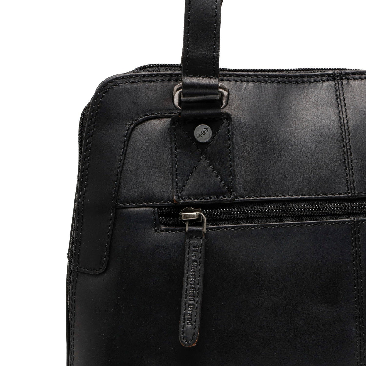 Seron Full-Grain Leather Shoulder Bag - Structured Side Profile Showing Gusset Depth & Expansion Capacity