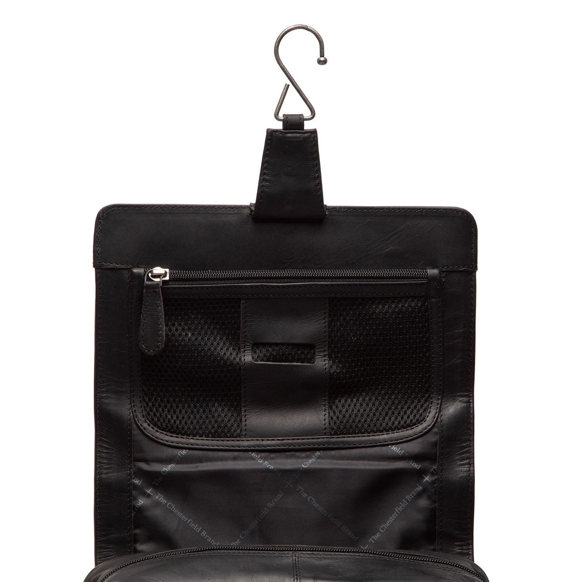 
Közeli részlet of Classic Collar & Heavy-Duty Zipper Hardware on Rosario Bőr neszesszer
