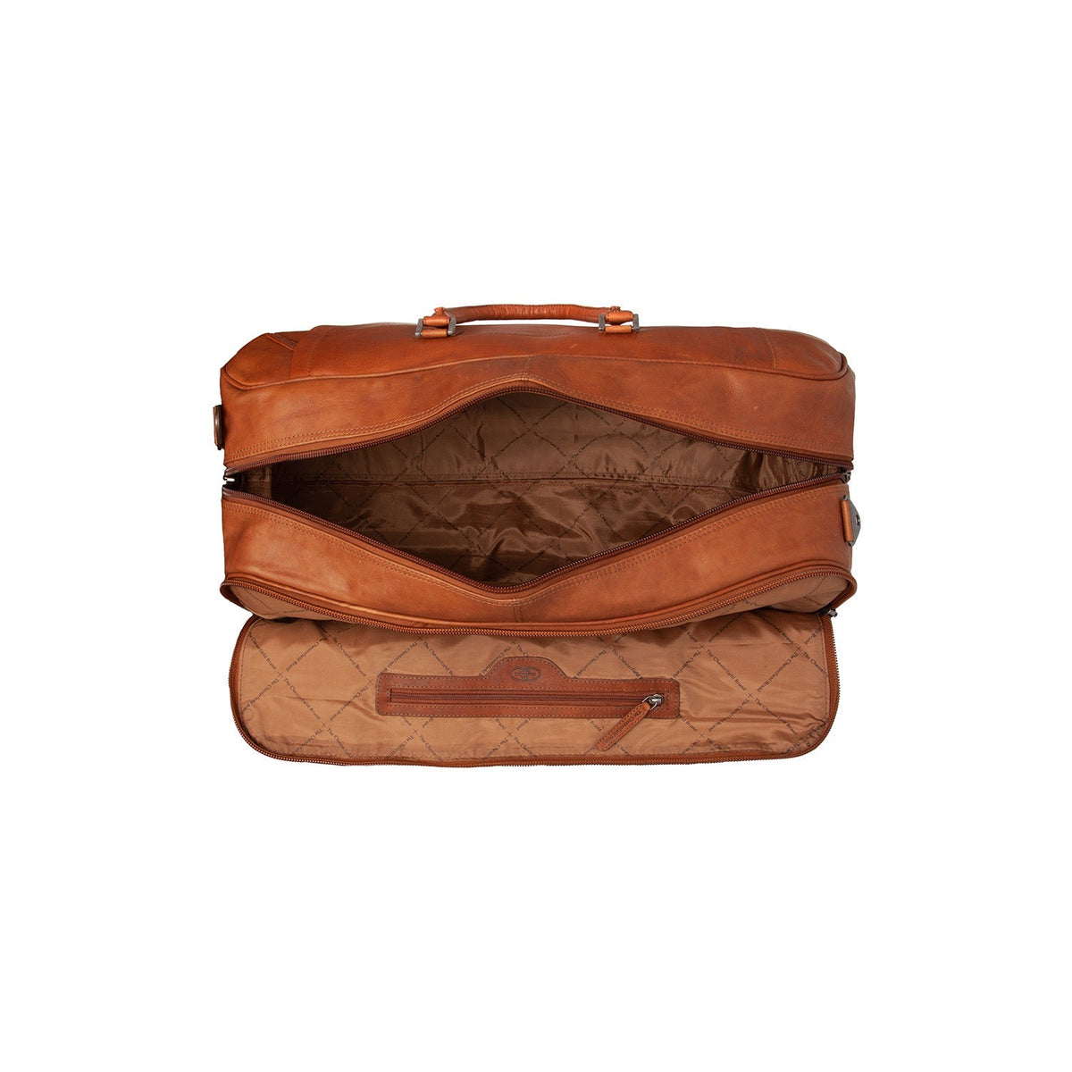 Cognac Leather Weekender Trolley Jayven, detail view 4