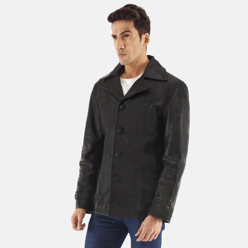 Leo Fekete Leather Coat férfi