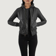 
Luna Hooded Bőr Bomber Dzseki Női – alternate product view 1