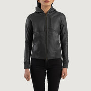 
Luna Hooded Bőr Bomber Dzseki Női – alternate product view 4