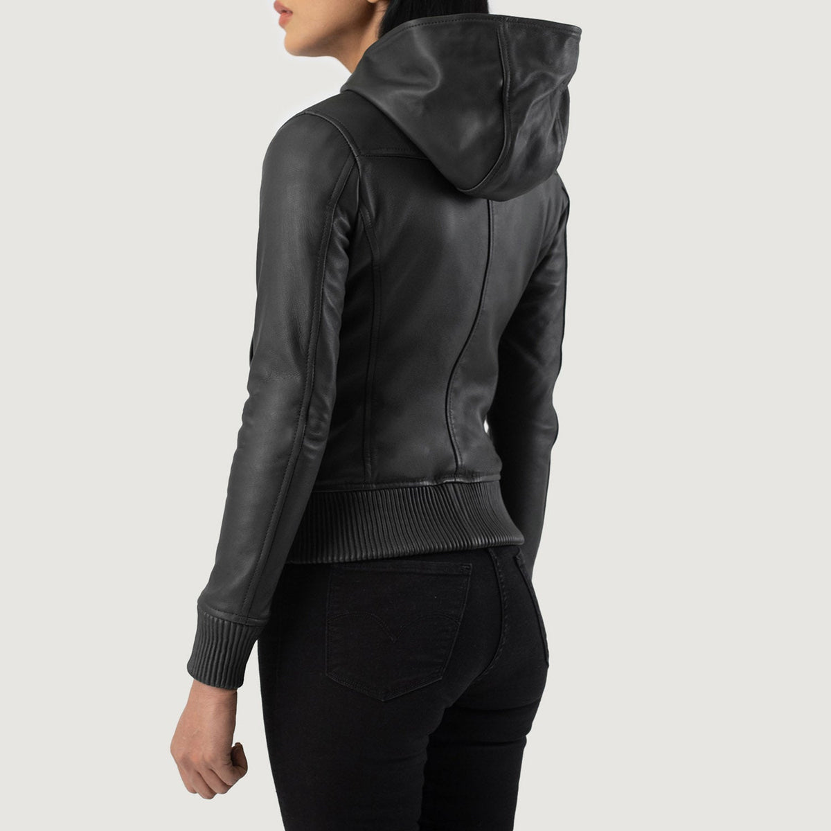 
Luna Hooded Bőr Bomber Dzseki Női – alternate product view 5