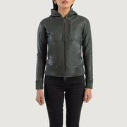 
Luna Hooded Bőr Bomber Dzseki Női – alternate product view 4
