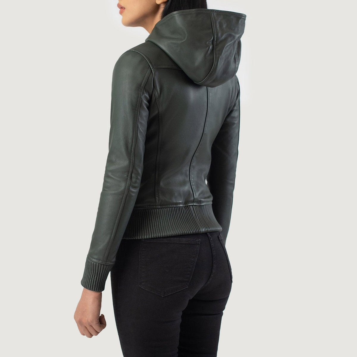
Luna Hooded Bőr Bomber Dzseki Női – alternate product view 5