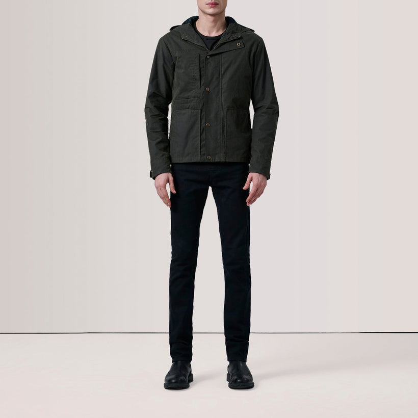 Marlo Olive Canvas Hooded Work Bőrdzseki férfi