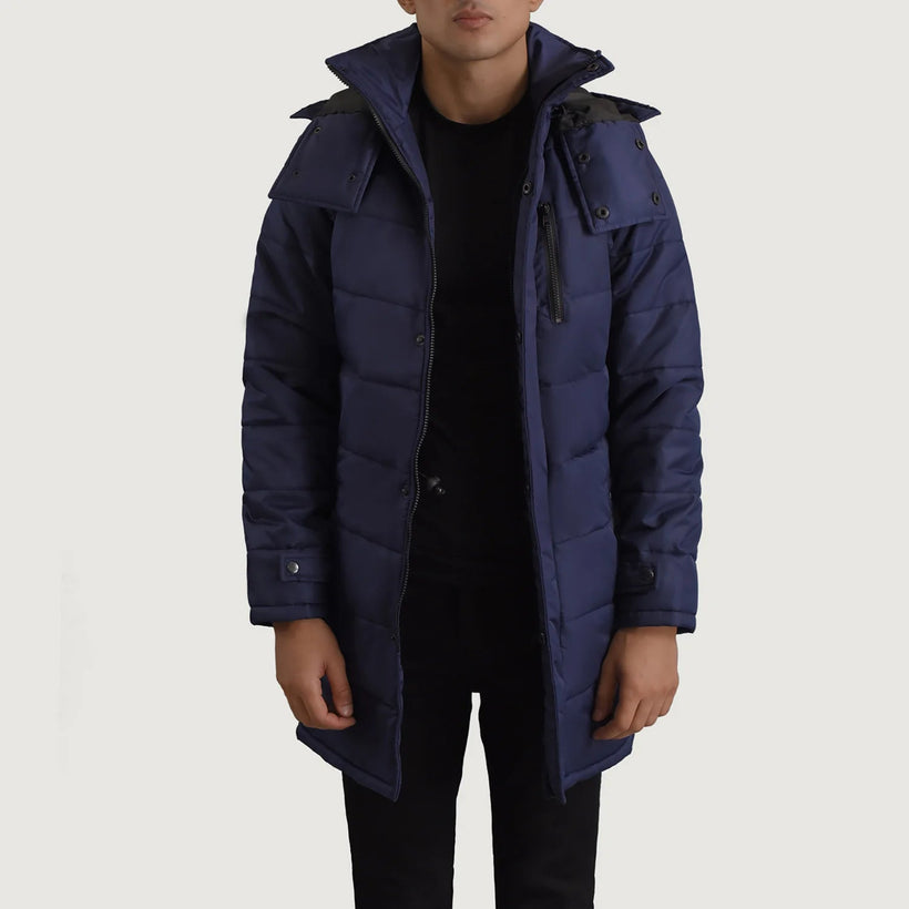Moore Kék Hooded Parka Férfi