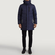 
Moore Kék Hooded Parka Férfi - Oldalnézet az ergonomikus ujjkialakítással