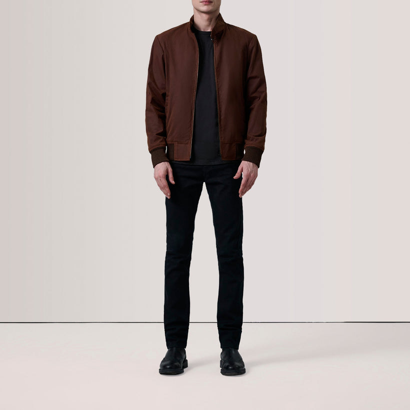 Morrison Barna Canvas Bőr bomber dzseki férfi