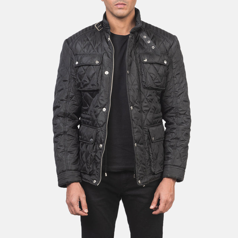 Nelson Quilted Fekete Windbreaker Bőrdzseki férfi