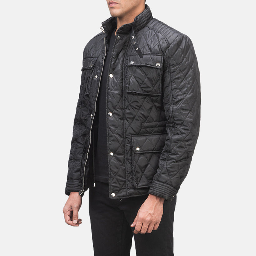 Nelson Quilted Fekete Windbreaker Bőrdzseki férfi
