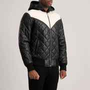 
Tan Brown Sheepskin Leather Bomber Jacket - Hátulnézet precíz vállilleszkedéssel és tiszta szegéllyel