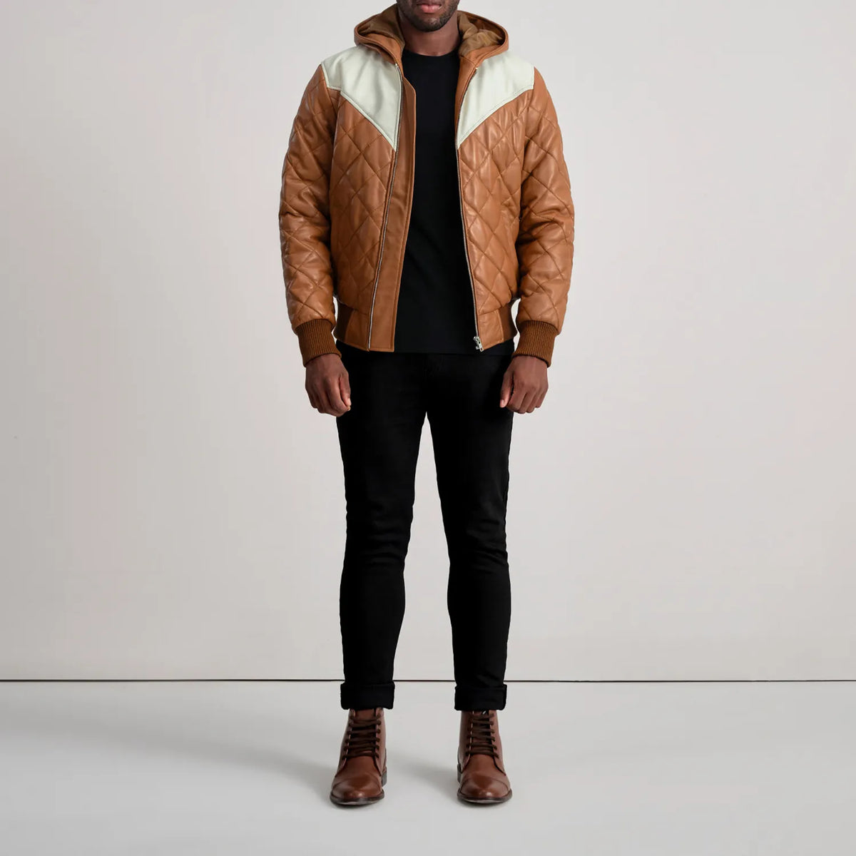 
Norman Bőrdzseki Világosbarna Puffer Bőrdzseki Férfi – alternate product view 3