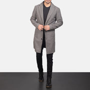 
Petrillo Grey Wool Single Breasted Bőrkabát Férfi in Grey Synthetic Wool - Elölnézet & testre szabott sziluett | Online vásárlás