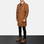 
Petrillo Khaki Wool Single Breasted Bőrkabát Férfi - Oldalnézet az ergonomikus ujjkialakítással
