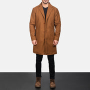 
Közeli részlet of Notch & Button Hardware on Petrillo Khaki Wool Single Breasted Bőrkabát Férfi