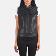 
Rayne Moto Fekete Bőrmellény Női in Black Sheepskin Leather - Elölnézet & testre szabott sziluett | Online vásárlás