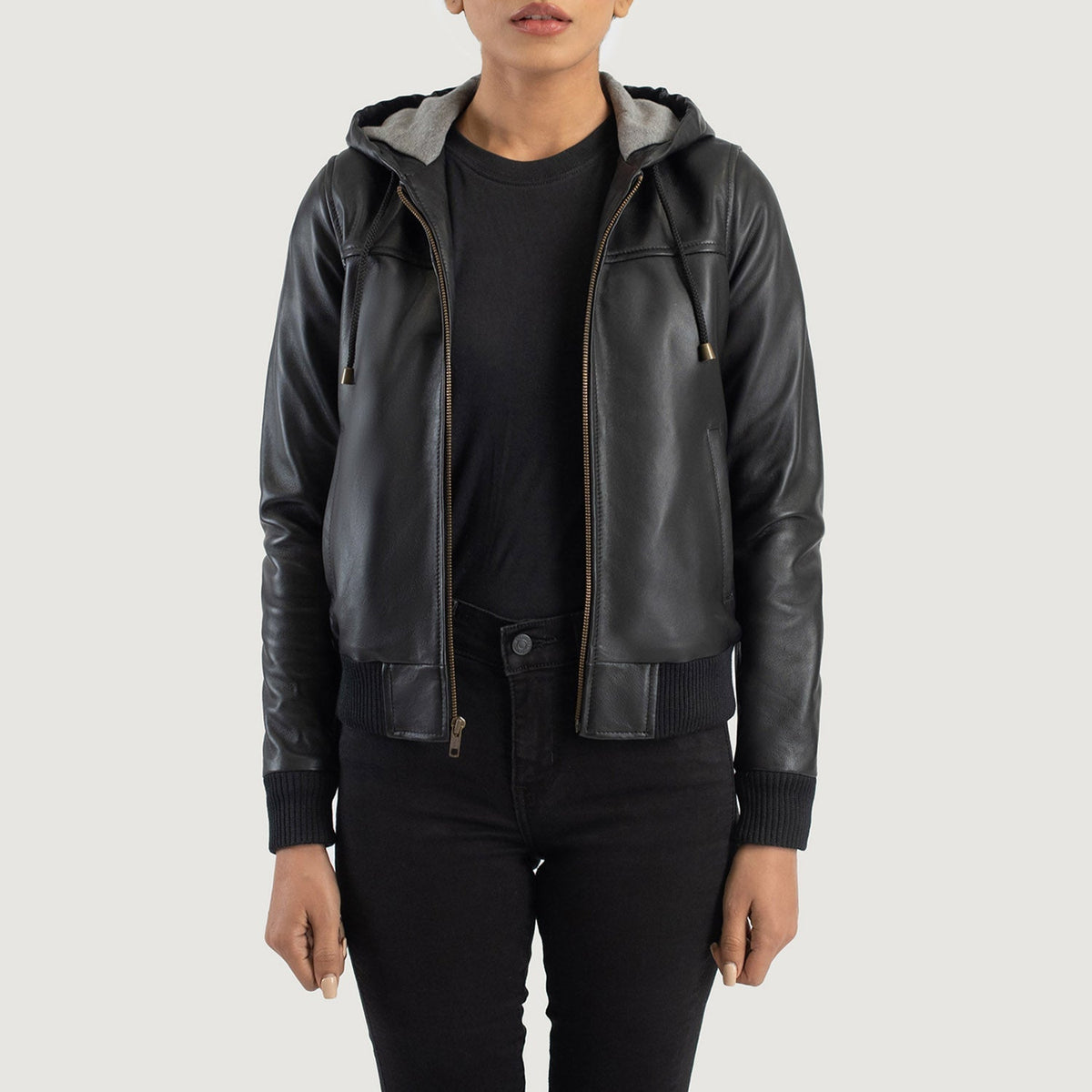 
Rebella Hooded Bőr Bomber Dzseki Női – alternate product view 1