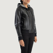 
Rebella Hooded Bőr Bomber Dzseki Női – alternate product view 2