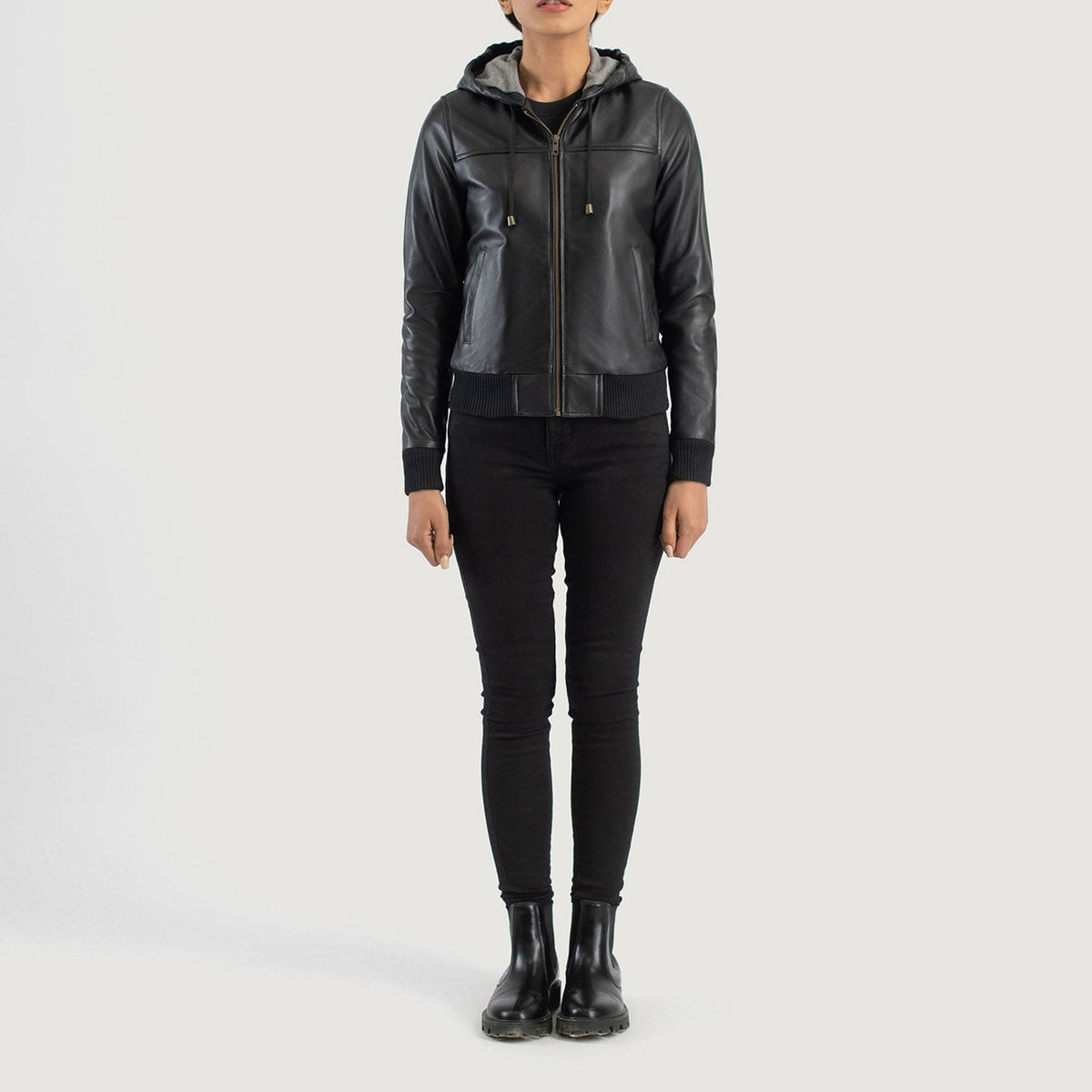 
Rebella Hooded Bőr Bomber Dzseki Női – alternate product view 3