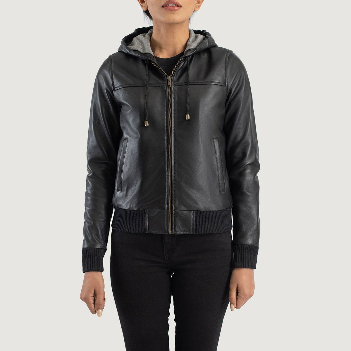 
Rebella Hooded Bőr Bomber Dzseki Női – alternate product view 4