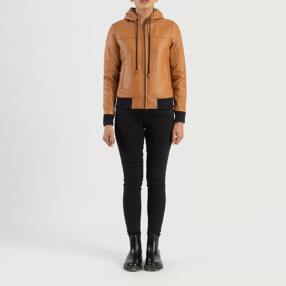 
Rebella Hooded Bőr Bomber Dzseki Női – alternate product view 3