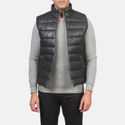 
Reeves Fekete Leather Steppelt mellény Férfi in Black Sheepskin Leather - Elölnézet & testre szabott sziluett | Online vásárlás