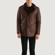 
Rocky Barna Fur Bőrkabát Férfi in Distressed Brown Sheepskin Burnishing - Elölnézet & testre szabott sziluett | Online vásárlás