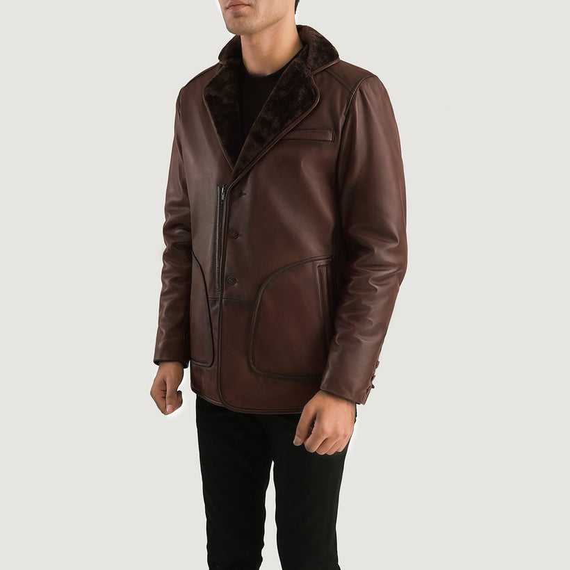 Rocky Barna Fur Leather Coat férfi