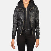 
Roslyn Hooded Bőr Bomber Dzseki Női – alternate product view 1