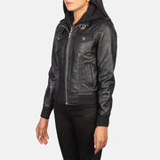 
Roslyn Hooded Bőr Bomber Dzseki Női – alternate product view 2
