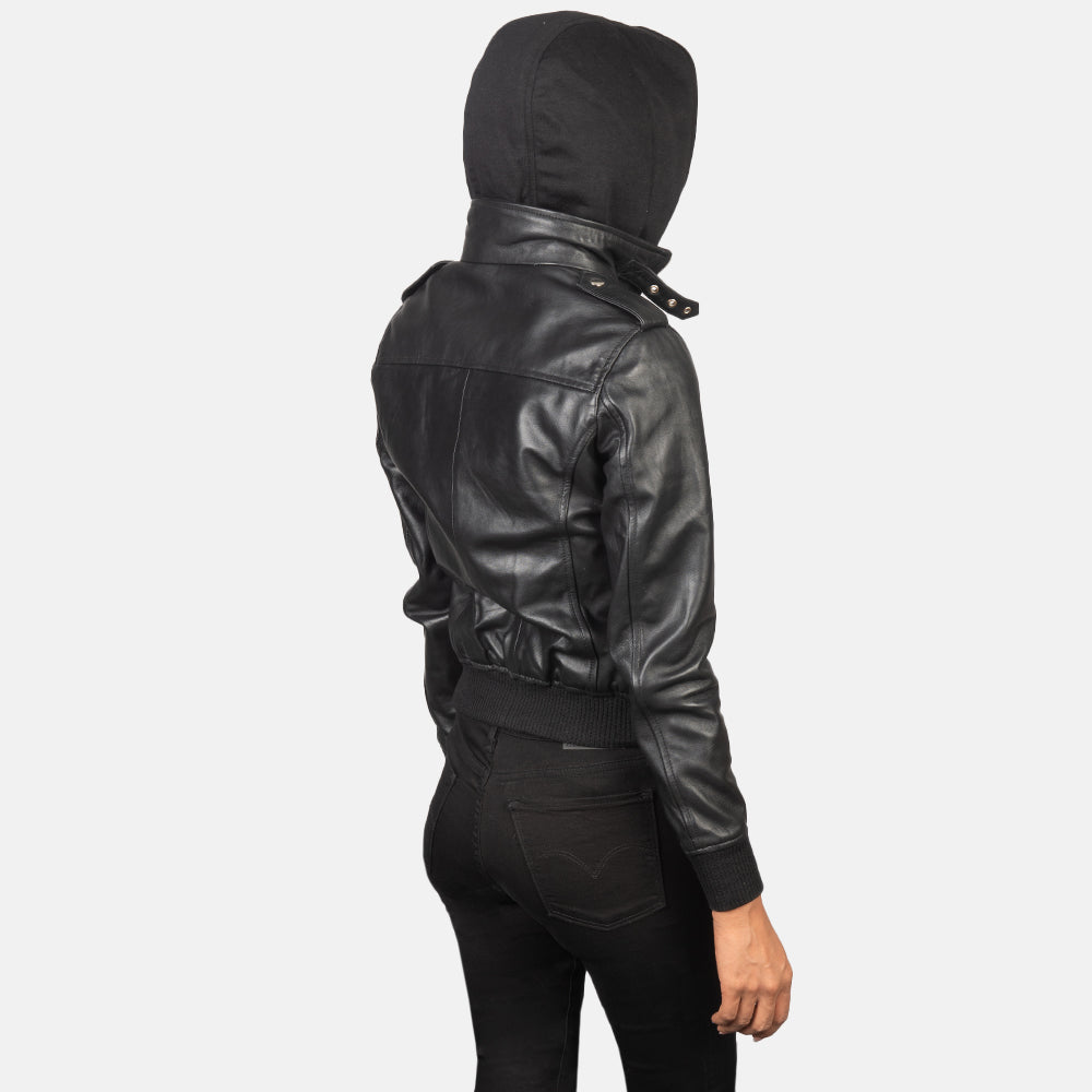 
Roslyn Hooded Bőr Bomber Dzseki Női – alternate product view 5