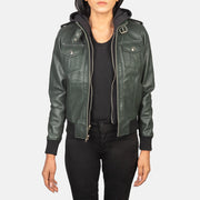 
Roslyn Hooded Bőr Bomber Dzseki Női – alternate product view 1