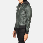 
Roslyn Hooded Bőr Bomber Dzseki Női – alternate product view 2