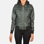 
Roslyn Hooded Bőr Bomber Dzseki Női – alternate product view 4