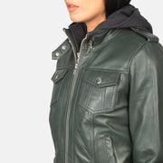 
Roslyn Hooded Bőr Bomber Dzseki Női – alternate product view 6