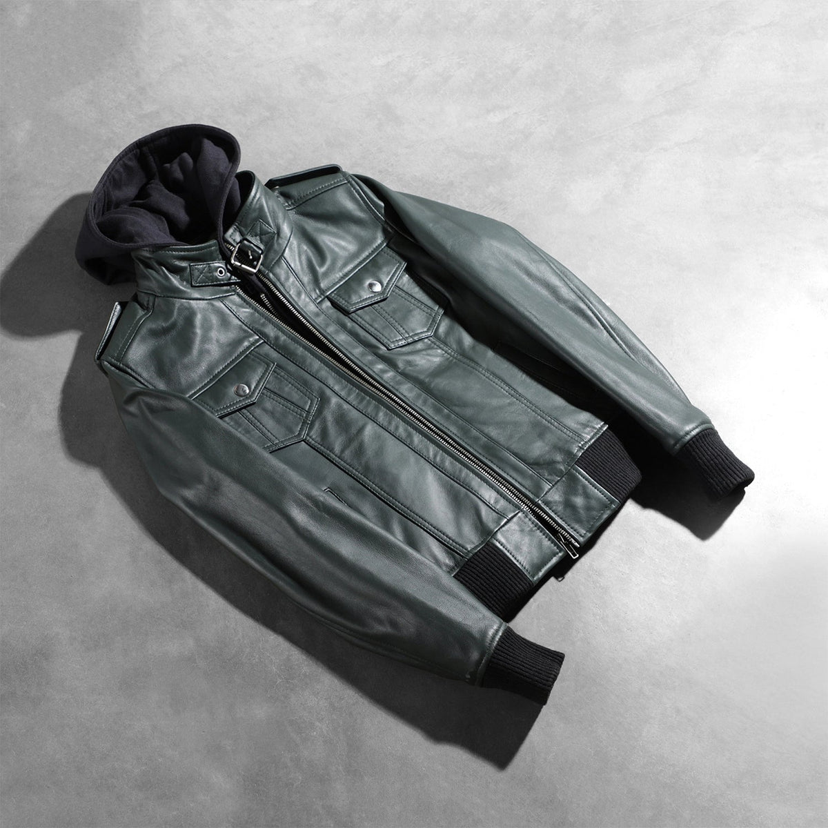 
Roslyn Hooded Bőr Bomber Dzseki Női – alternate product view 7