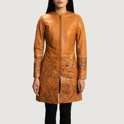 
Sandy Világosbarna Dye Bőrkabát Női in Tan Brown Sheepskin Dip &Amp; Dye - Elölnézet & testre szabott sziluett | Online vásárlás