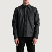
Scout Tumbled Fekete Leather Shirt Férfi - Oldalnézet az ergonomikus ujjkialakítással