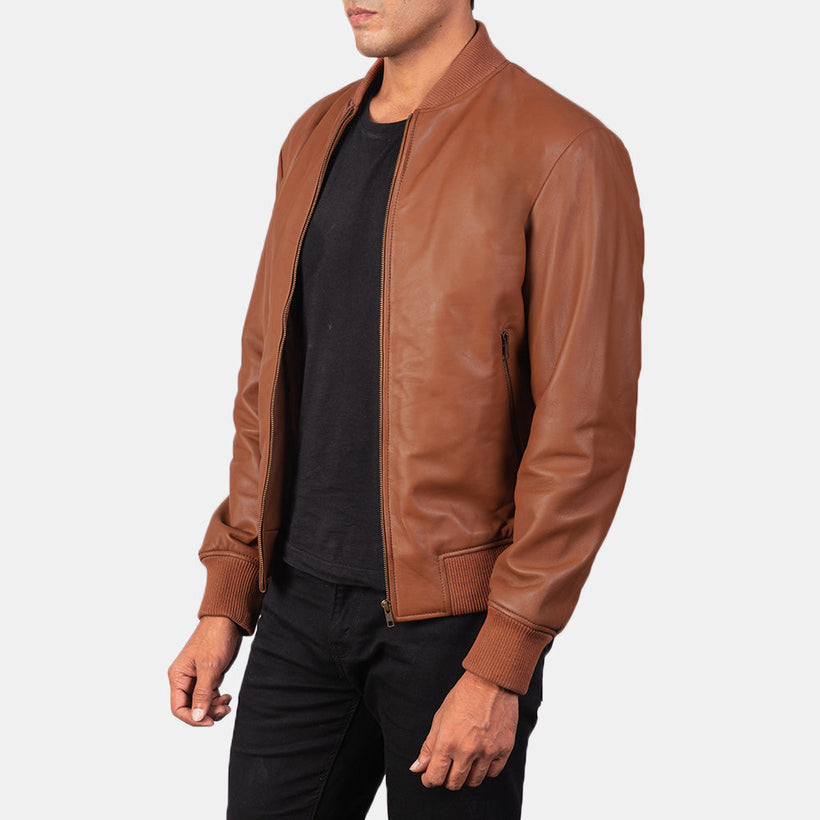 Shane Barna Bőr Bomber Dzseki Férfi