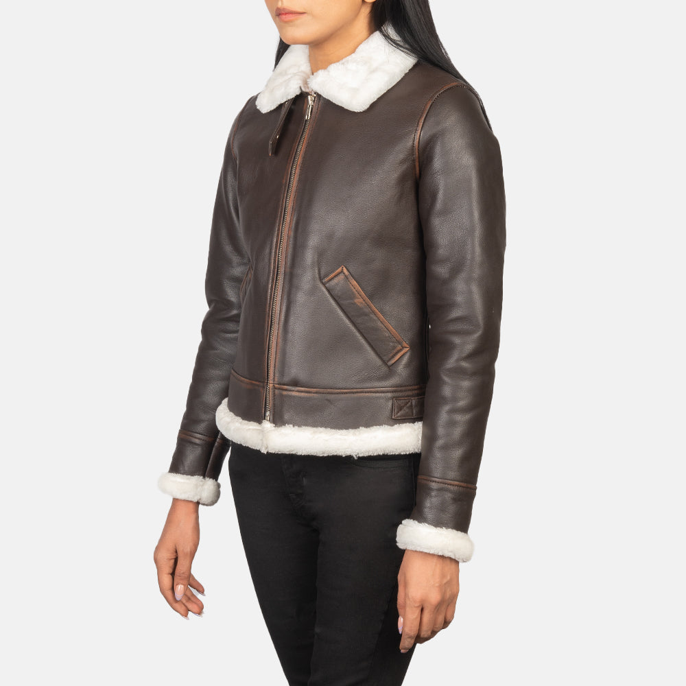 
Sherilyn B-3 Fekete Bőr Bomber Dzseki Női – alternate product view 2