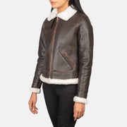 
Sherilyn B-3 Fekete Bőr Bomber Dzseki Női – alternate product view 2
