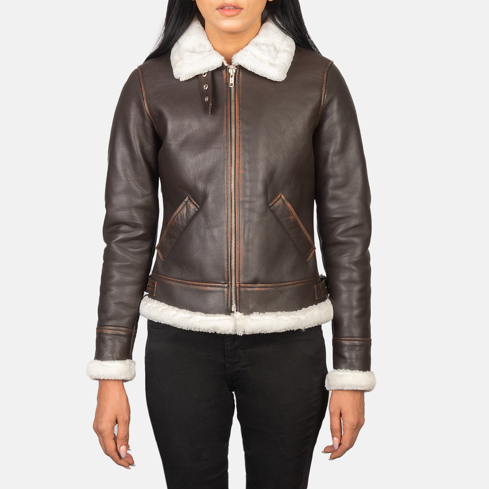 
Sherilyn B-3 Fekete Bőr Bomber Dzseki Női – alternate product view 4