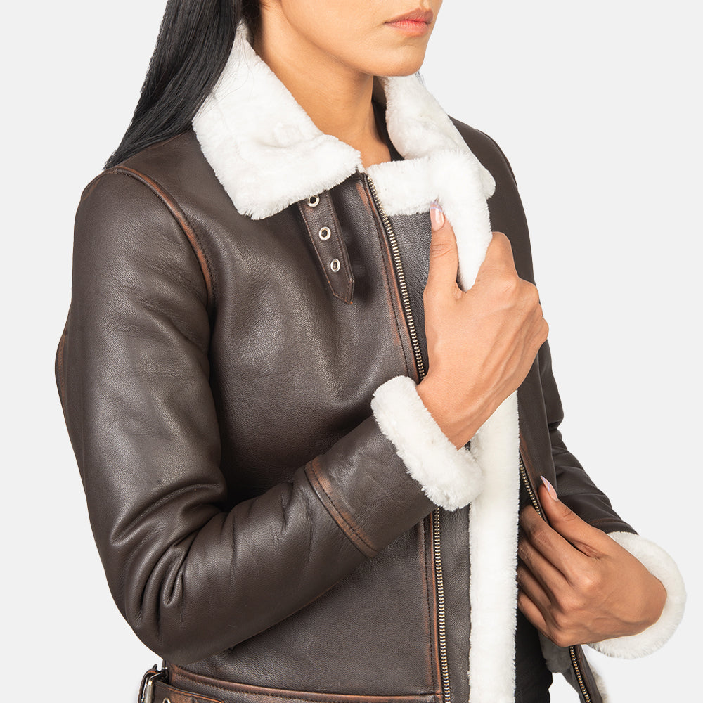 
Sherilyn B-3 Fekete Bőr Bomber Dzseki Női – alternate product view 6