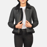 
Sherilyn B-3 Distressed Black Leather Bomber Jacket in Distressed Black Sheepskin Snuffed - Elölnézet & testre szabott sziluett | Online vásárlás